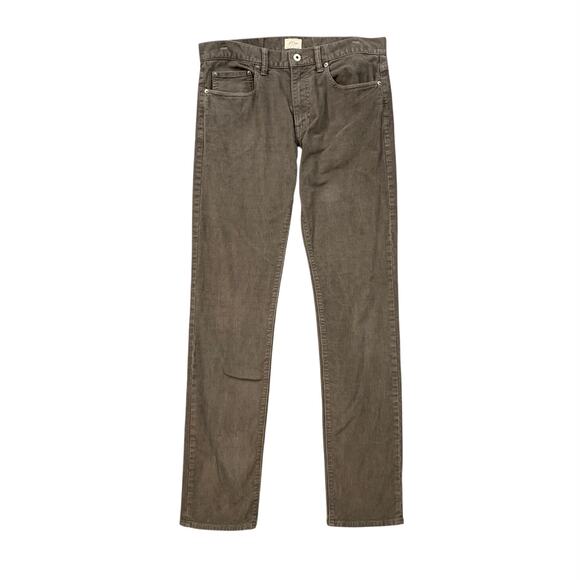 J Crew Pants Mens 32 Zinc Cotton Corduroy 484 Slim Fit 5 Pocket Stretch - Picture 1 of 11